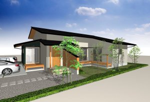 「陽の栖」　（株）小林建設  【分譲地に建つ L字のｺﾝﾊﾟｸﾄな28坪の平屋　完成見学会】